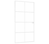 vidaXL Porta Interna Bianca 102x201,5cm Vetro Temperato Alluminio Slim