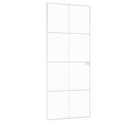VidaXL Porta Interna Bianca 83x201,5 cm in Vetro Temperato e Alluminio Slim per Interni e Camera da Letto