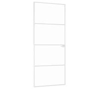 vidaXL Porta Interna Decorativa Casa Camera da Letto Bagno Interno Moderno Pannello Interno Bianco 83x201.5cm Vetro Temperato e Alluminio Slim