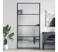 vidaXL Porta Interni Sottile Nera 102,5x201,5Vetro Temperato Alluminio
