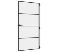 vidaXL Porta Interni Sottile Nera 102,5x201,5Vetro Temperato Alluminio