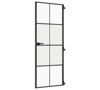 vidaXL Porta Interni Sottile Nera 76x201,5cm Vetro Temperato Alluminio