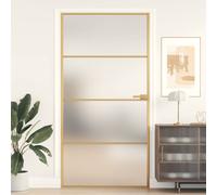 vidaXL Porta Interni Sottile Oro 102,5x201,5 Vetro Temperato Alluminio