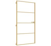 vidaXL Porta Interni Sottile Oro 102,5x201,5 Vetro Temperato Alluminio