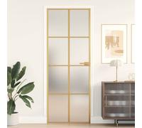 vidaXL Porta Interni Sottile Oro 76x201,5cm Vetro Temperato Alluminio