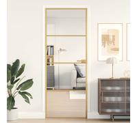vidaXL Porta Interni Sottile Oro 76x201,5cm Vetro Temperato Alluminio