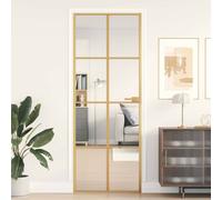 vidaXL Porta Interni Sottile Oro 76x201,5cm Vetro Temperato Alluminio