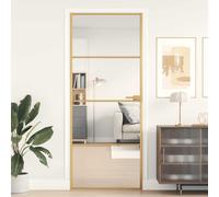vidaXL Porta Interni Sottile Oro 83x201,5cm Vetro Temperato Alluminio