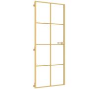 vidaXL Porta Interni Sottile Oro 83x201,5cm Vetro Temperato Alluminio