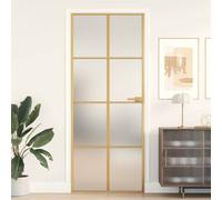 vidaXL Porta Interni Sottile Oro 83x201,5cm Vetro Temperato Alluminio