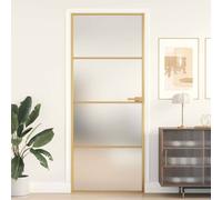 vidaXL Porta Interni Sottile Oro 83x201,5cm Vetro Temperato Alluminio
