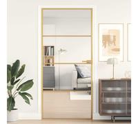 vidaXL Porta Interni Sottile Oro 93x201,5cm Vetro Temperato Alluminio