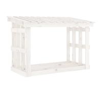 vidaXL Portalegna Bianco 108x64,5x77 cm in Legno Massello di Pino