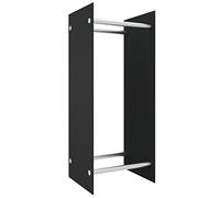 vidaXL Porta Legna Nero 40x35x100 cm in Vetro Temperato