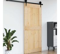 vidaXL Porta NARVIK Colore naturale 100 x 210 cm Porta in legno di pino massiccio, elegante porta rettangolare in legno di pino massiccio per soluzioni interne intelligenti e condivisione della stanza
