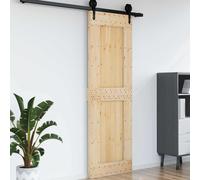 vidaXL Porta NARVIK Naturale 70x210 cm Legno di Pino Solido, Porta moderna, rettangolare ed elegante, salvaspazio interno, realizzata in legno di pino massello