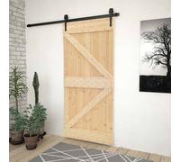 vidaXL NARVIK - Porta in legno di pino massiccio, 90 x 210 cm, elegante, rettangolare, moderna, salvaspazio, in legno di pino massiccio, porta d'ingresso e divisorio per aree utili