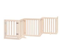 vidaXL Porta per cani pieghevole 12 pannelli in legno di pioppo 600 cm, porta per animali domestici, porta di sicurezza per cani, porta per cani di sicurezza