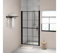 vidaXL Porta per Doccia in Vetro Temperato 100x178 cm Nera