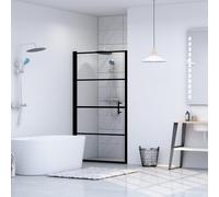 vidaXL Porta per Doccia in Vetro Temperato 81x195 cm Nera