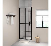 vidaXL Porta per Doccia in Vetro Temperato 91x195 cm Nera