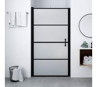 vidaXL Porta per Doccia in Vetro Temperato Smerigliato 100x178 cm Nero