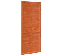 vidaXL Porta rustica in legno di pino marrone cerato, 208 x 80 cm, 2.5 cm di spessore. Design scorrevole rettangolare, robusta per interni, ideale come divisore per la sala da pranzo. Assemblaggio ri