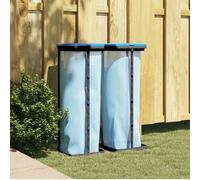 vidaXL Porta Sacchi Spazzatura 2 pz Nero e Blu 120 L in PP
