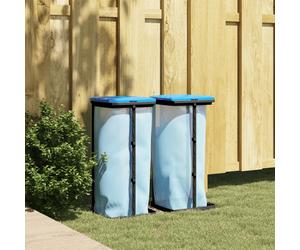 vidaXL Porta Sacchi Spazzatura 2 pz Nero e Blu 60 L in PP