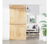 vidaXL Porta scorrevole 100 x 210 cm Naturale e Bianco