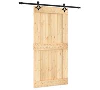 vidaXL Porta scorrevole 100 x 210 cm Naturale e Nero