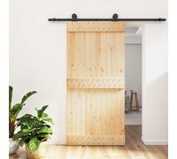 vidaXL Porta scorrevole 100 x 210 cm Naturale e Nero