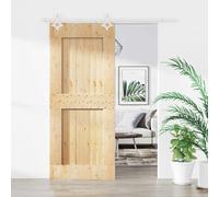 vidaXL Porta scorrevole 85 x 210 cm Naturale e Bianco