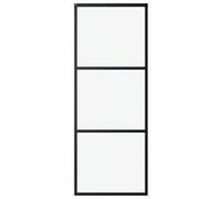 vidaXL Porta Scorrevole in Vetro ESG e Alluminio 76x205 cm Nera