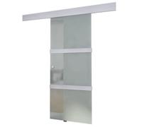 Porta scorrevole in vetro e alluminio 178 cm argento