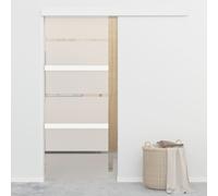 vidaXL Porta Scorrevole con Fermi in Vetro ESG e Alluminio 76x205 cm