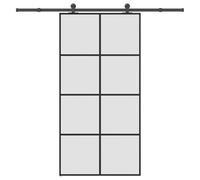 vidaXL Porta Scorrevole con Ferramenta 102,5x205cm Vetro ESG Alluminio