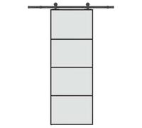 vidaXL Porta Scorrevole con Ferramenta 76x205cm Vetro ESG Alluminio, porta scorrevole su binario, porta scorrevole interna, porta scorrevole interna