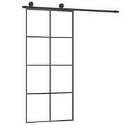 VIDAXL - Porta Scorrevole Con Ferramenta 90x205cm Vetro Esg Alluminio