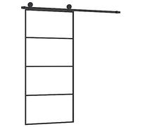 vidaXL Porta Scorrevole con Ferramenta 90x205cm Vetro ESG Alluminio