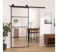 vidaXL Porta Scorrevole con Ferramenta 90x205cm Vetro ESG Alluminio
