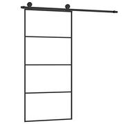 vidaXL Porta Scorrevole con Ferramenta 90x205cm Vetro ESG Alluminio