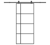 vidaXL Porta Scorrevole con Ferramenta 90x205cm Vetro ESG Alluminio