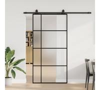 Porta Scorrevole con Ferramenta Nera 102,5x205 cm in Vetro ESG