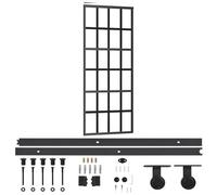VIDAXL - Porta Scorrevole Con Kit Montaggio Vetro Esg Alluminio 76x205cm