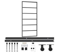 VIDAXL - Porta Scorrevole Con Kit Montaggio Vetro Esg Alluminio 90x205cm - SPEDIZIONE GRATUITA