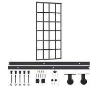 vidaXL Porta Scorrevole con Kit Montaggio Vetro ESG Alluminio 90x205cm