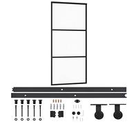 vidaXL Porta Scorrevole con Kit Montaggio Vetro ESG Alluminio 90x205cm