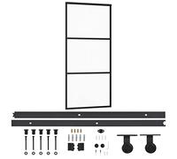 vidaXL Porta Scorrevole con Kit Montaggio Vetro ESG Alluminio 90x205cm