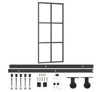 vidaXL Porta Scorrevole con Kit Montaggio Vetro ESG Alluminio 90x205cm